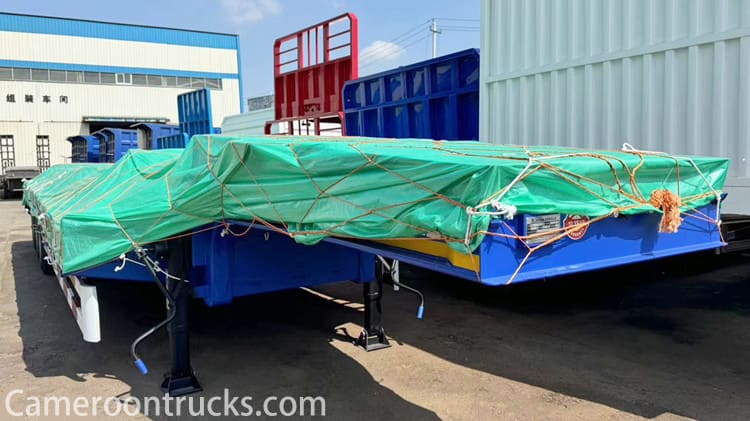 3 Axle 100 Tons Lowbed Semi Trailer for Sale in Cameroon Douala