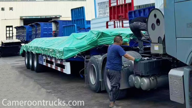3 Axle 100 Tons Lowbed Semi Trailer for Sale in Cameroon Douala