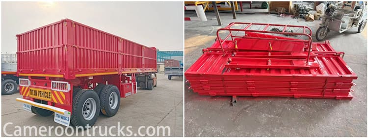 2 Axle Side Wall Semi Trailer for Sale in Cameroon Tiko