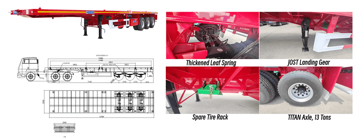 Flatbed Semi Trailer for Sale in Cameroon