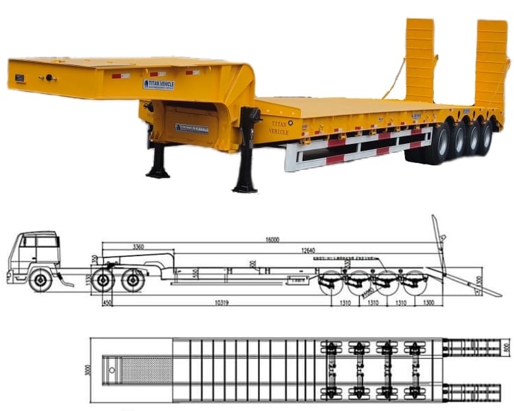 4 Axle 100 Ton Lowbed Truck