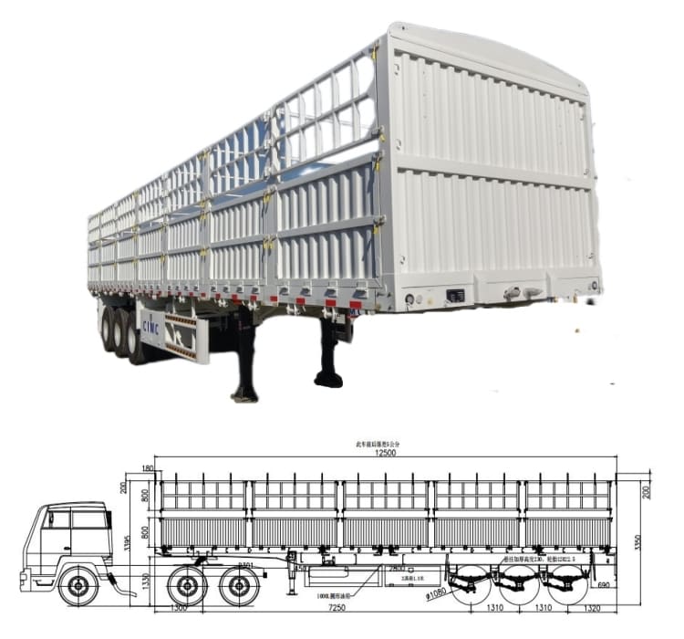 Cimc Products 3 Axle Fence Trailer