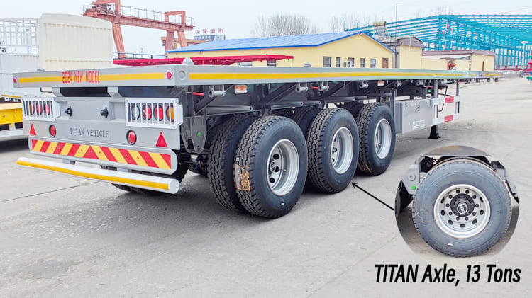3 Axle 40 Feet Semi Truck Flatbed Trailer for Sale Price in Cameroon