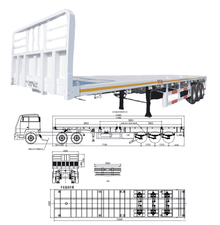 New 40 Ft Flat Bed Semi Trailer for Sale in Cameroon Douala
