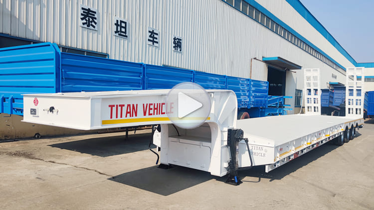 3 Axle 80 Tons Lowbed Semi Trailer for Sale in Cameroon Douala