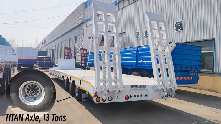 3 Axle 80 Tons Lowbed Semi Trailer for Sale in Cameroon Douala