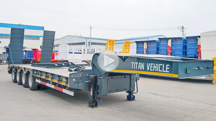4 Axle 100 Tons Hydraulic Low Bed Semi Trailer for Sale in Cameroon 