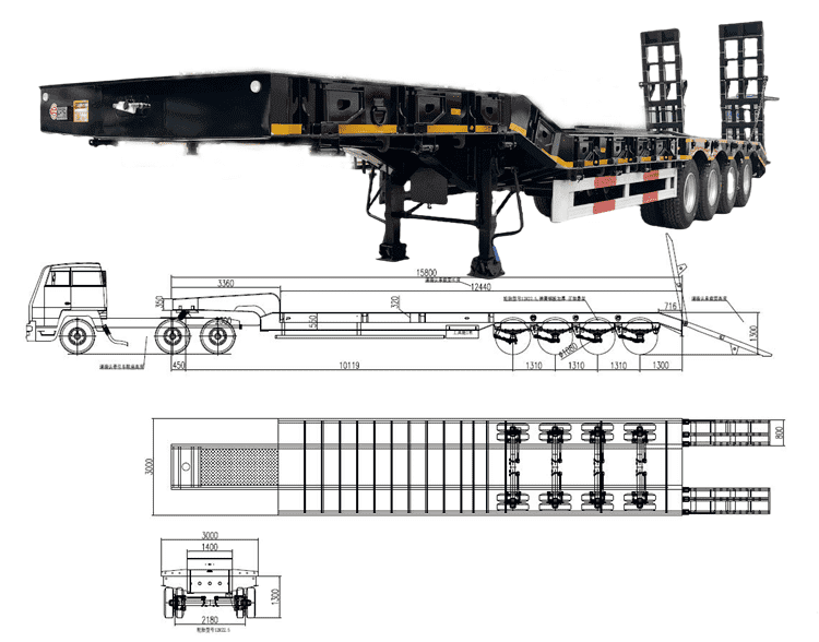 4 Axle Low Loader Trailer for Sale in Cameroon Douala