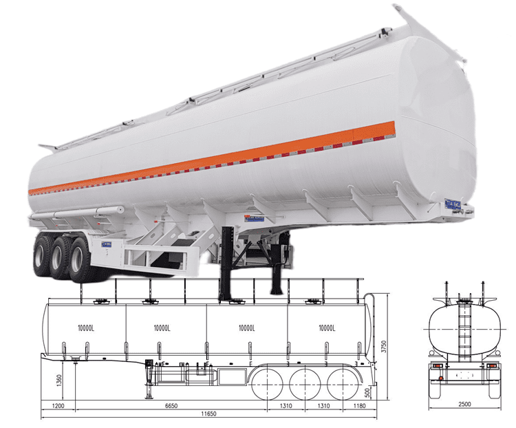 3 Axle 40000 Liters Palm Oil Tanker Trailer for Sale in Cameroon