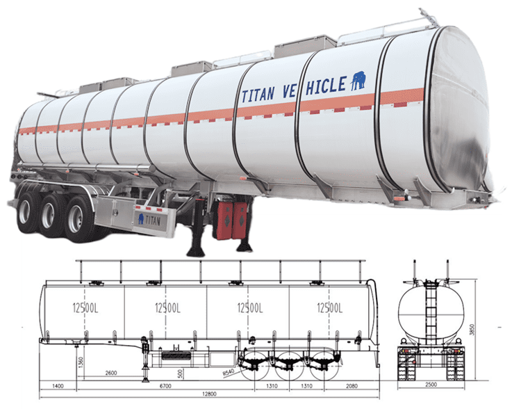50000 Liters Aluminum Diesel Fuel Tanker Price in Cameroon Douala