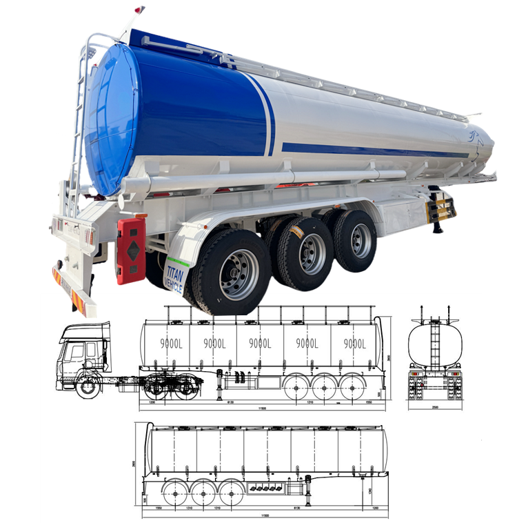 Tri Axle 45000 Liters Petrol Tanker Trailer for Sale Price in Cameroon