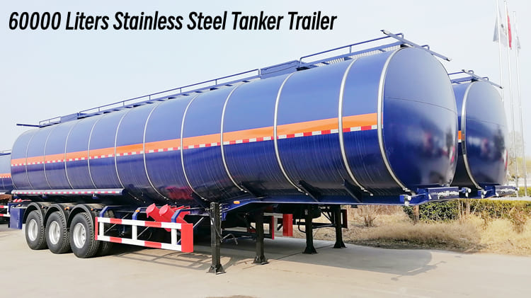 60000 Liters Stainless Steel Fuel Tanker Trailer for Sale in Cameroon