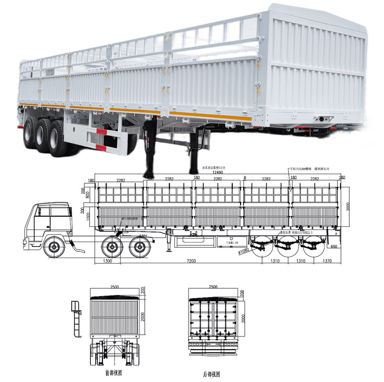 60 Tons Livestock Fence Semi Cargo Trailer Price in Cameroon Douala