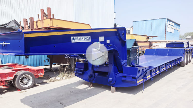 3 Axle 80 Ton RGN Lowboy Trailer for Sale in Cameroon 