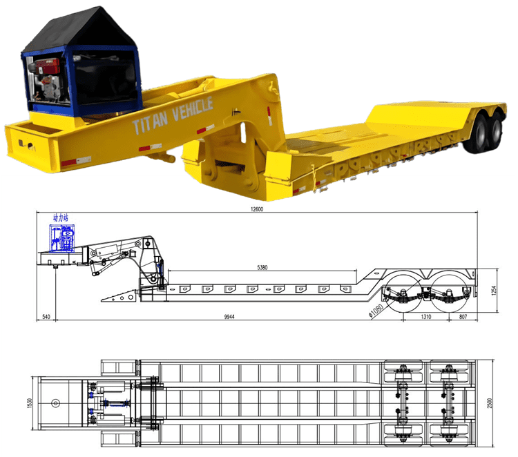 2 Axle 50 Ton Lowboy Truck Trailer for Sale Price in Cameroon