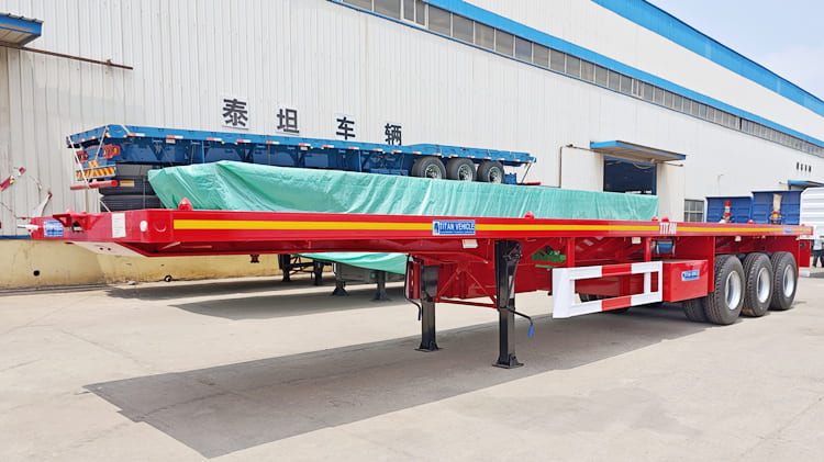 3 Axle 40 Ft Flatbed Semi Truck Trailer for Sale in Cameroon