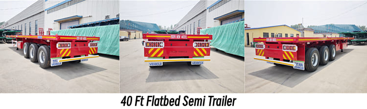 3 Axle 40 Ft Flatbed Semi Truck Trailer for Sale in Cameroon