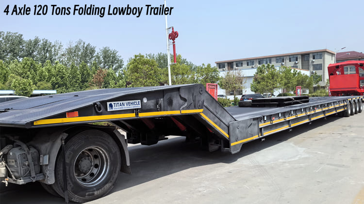 4 Axle 120 Tons Folding Lowboy Trailer for Sale in Cameroon