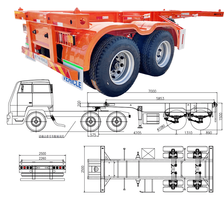 20 Ft Shipping Container Chassis for Sale in Cameroon
