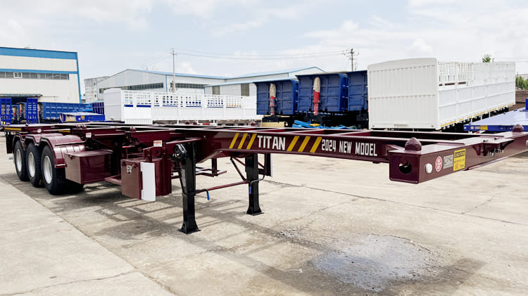 New 40 Ft Tri Axle Skeletal Semi Trailer for Sale in Cmaeroon Douala 