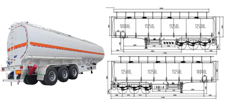 3 Axle 45000 Liters Fuel Tanker
