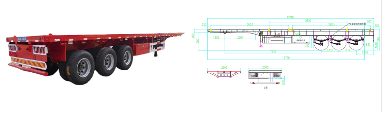 3 Axle Flatbed Truck Trailer For Sale in Cameroon Douala