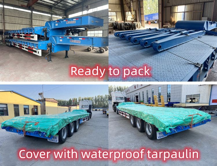 3 Axle 80 Tons Low Bed Semi Trailer for Sale in Cameroon Tiko