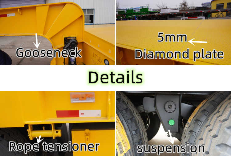4 Axle 100 Tons Hydraulic Low Bed Trailer Truck Price in Cameroon Yaounde