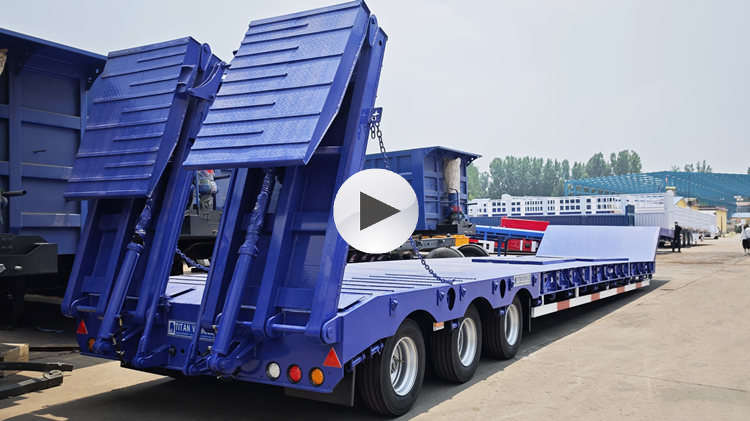 3 Axle 80 Tons Lowbed Semi Trailer for Sale in Cameroon Tiko