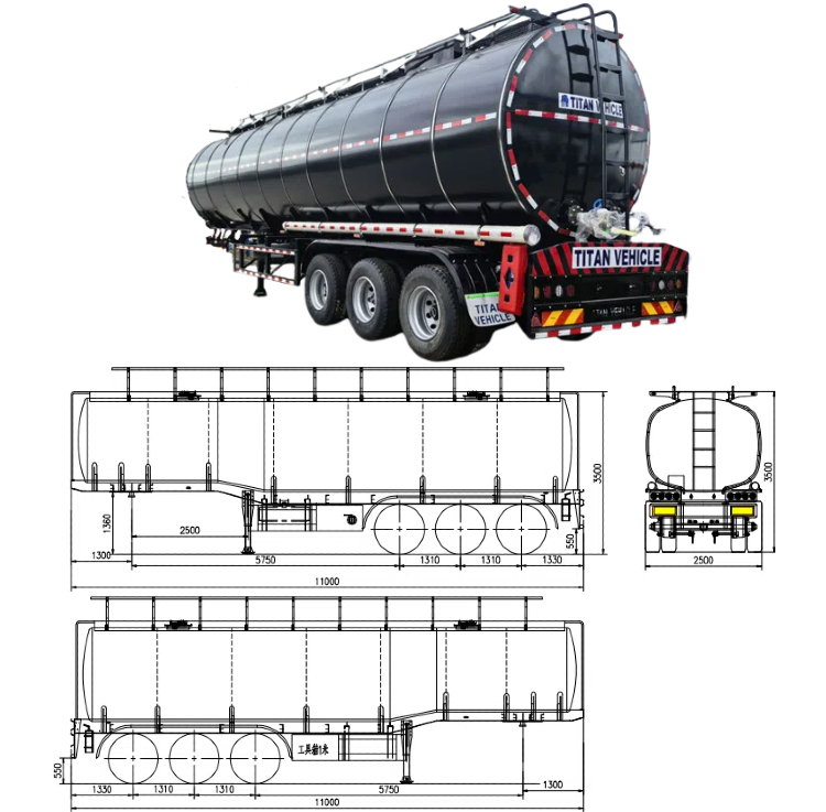 Tri Axle 40000 Liters Asphalt Fuel Tanker Trailer Price in Cameroon Douala