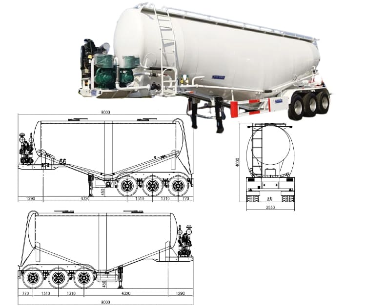 3 Axle 30 CBM Dry Bulk Trailer for Sale in Cameroon Yaounde