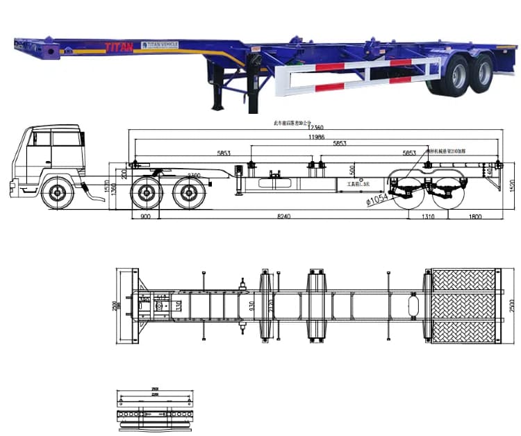 2 Axle 40 Ft Container Chassis for Sale in Cameroon Kribi