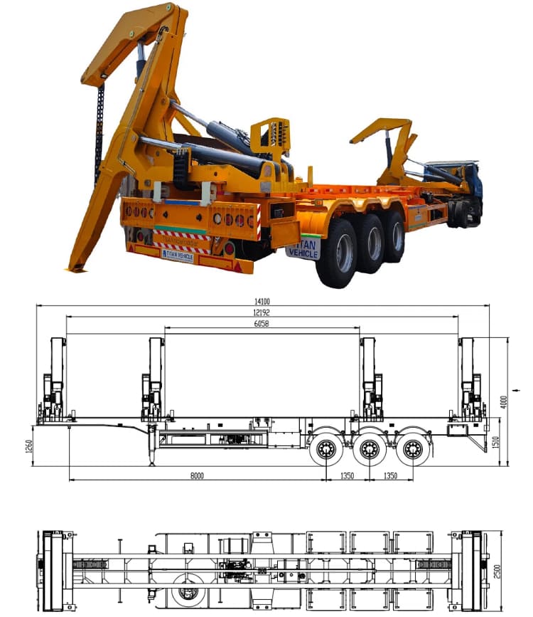 37 Tons Container Side Loader Trailer Price in Cameroon Douala