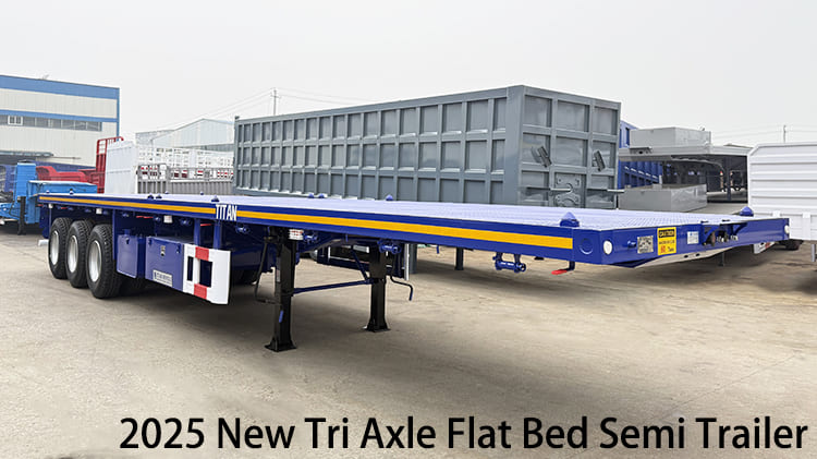 2025 New Tri Axle Flat Bed Semi Trailer for Sale in Cameroon Douala