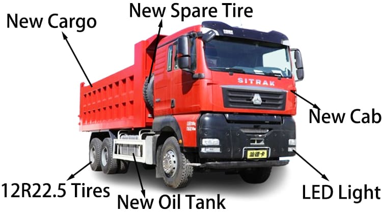 ZZ3256 Used Sitrak Dump Trucks 6x4 Price in Cameroon