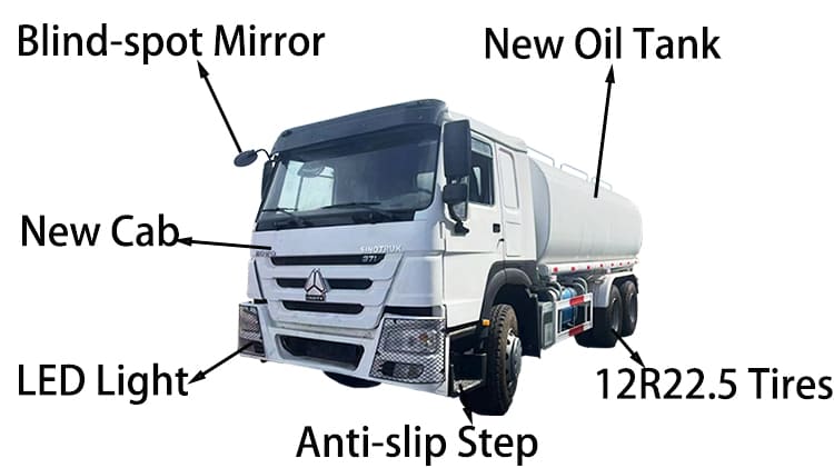 6x4 Used Howo Fuel Tanker Trucks 371 HP for Sale in Cameroon Kribi